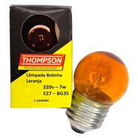 Lampada Bolinha Thompson 7Wx220V Laranja - Kit C/10 Peca