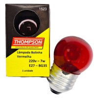 Lampada Bolinha Thompson 7Wx220V Vermelha - Kit C/10 Peca