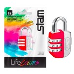 Cadeado Para Mala Stam Life Colors Com Segredo 25Mm Vermelho