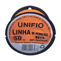 Linha Para Pedreiro 1 Fio Unifio 50M Laranja - Kit C/12 Peca