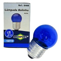 Lampada Bolinha Brasfort 7Wx127V. Azul - Kit C/25 Peca