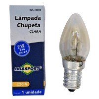 Lampada Chupeta Brasfort 7Wx220V. E14 Clara - Kit C/25 Peca