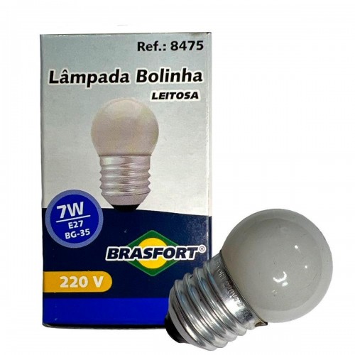 Lampada Bolinha Brasfort 7Wx220V. Leitosa - Kit C/25 Peças