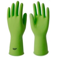 Luva Borracha Sanro Forrada Antiderrapante Top Verde M - Kit C/10 Peca