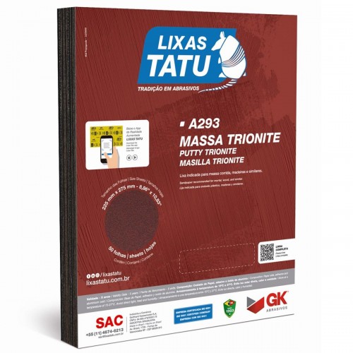 Lixa Massa Trionite 100 - Kit C/50 Folhas