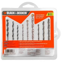 Broca Kit Black+Decker Com 9 Pecas (Concreto 5/6/8Mm)-(Aco Rapido 4/5/6Mm)-(Madeira 4/5/6Mm)