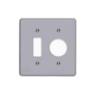Placa Conjunto Ilumi Cinza 4X4 - 1 Interruptor + 1 Tomada Redonda