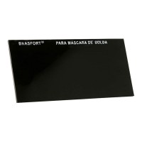 Vidro Retangular Escuro Brasfort Para Mascara De Solda No.10 - Kit C/5 Peca