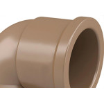 Cotovelo Tigre PVC Liso Liso D 1.1/4 X 90 Marrom