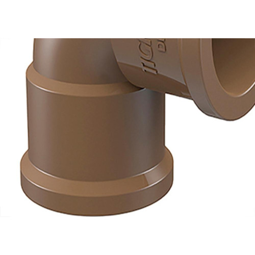Cotovelo Tigre PVC Liso Liso 2 X 90 Marrom