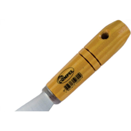 Espatula Compel Aco 04 C/Cabo Madeira - Kit C/6 Unidades