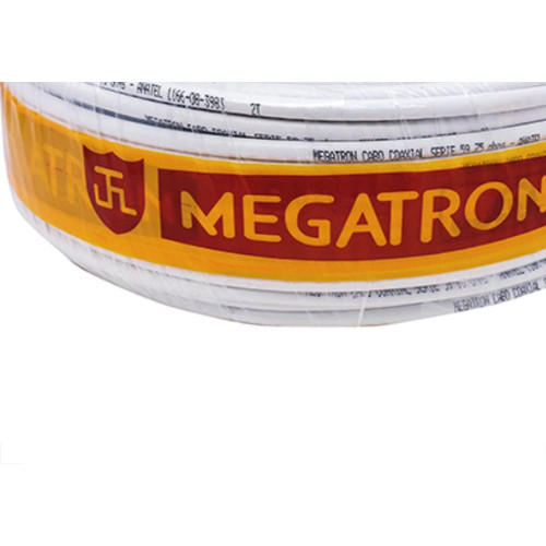 Fio Coaxial Rg59 Branco 67% Megatron 100Mt