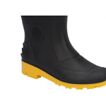 Bota Galocha Pega Forte Preto/Amarelo Cano Medio N.39