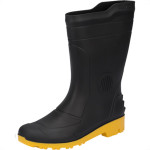 Bota Galocha Pega Forte Preto/Amarelo Cano Medio N.42
