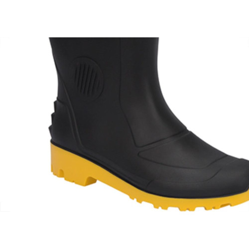 Bota Galocha Pega Forte Preto/Amarelo Cano Medio N.42