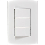 Conjunto Peesa Alfa 1507B 3 interruptores Paralelo Branco