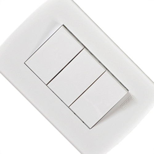 Conjunto Peesa Alfa 1507B 3 interruptores Paralelo Branco
