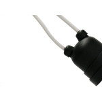 Soquete C/Rabicho Foxlux Preto 43.01T - Kit C/25 Unidades