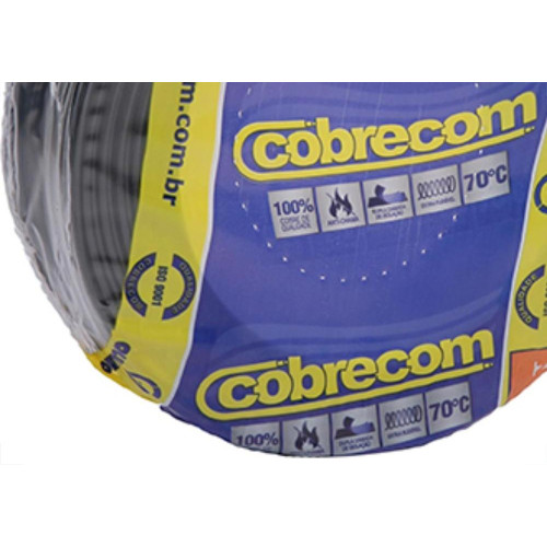 Fio Cabo Auto Cobrecom 100mts 6,0mm Preto