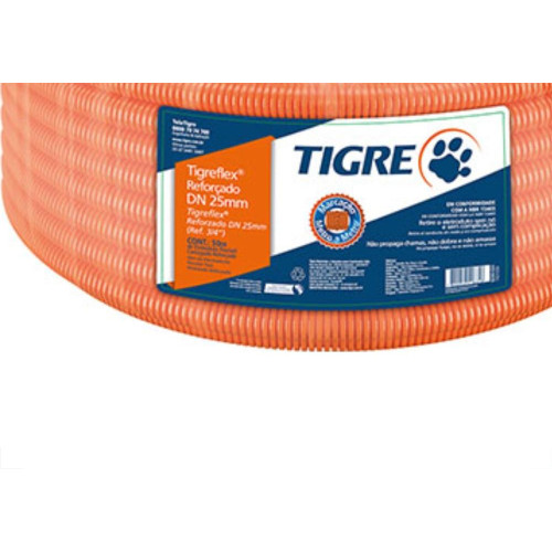 Conduite Corrugado Laranja Tigre F3/4 25Mm Rl50