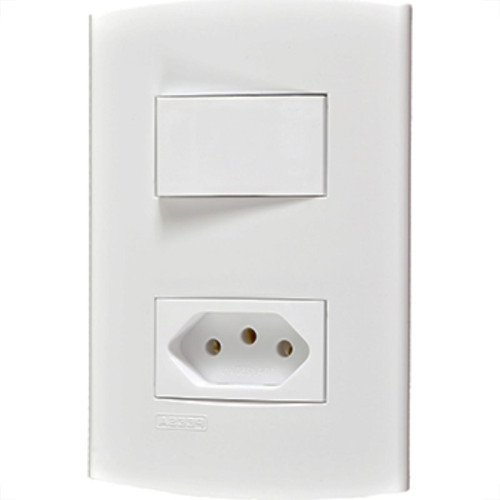 Conjunto Peesa Alfa 1546A 1 Interruptor Sim.Tom 20A