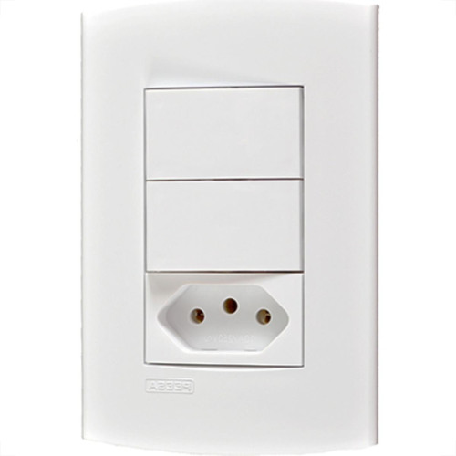 Conjunto Peesa Alfa 1548A 2 interruptores Sim.Tom 10A
