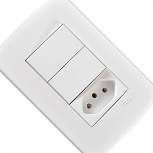 Conjunto Peesa Alfa 1548A 2 interruptores Sim.Tom 10A