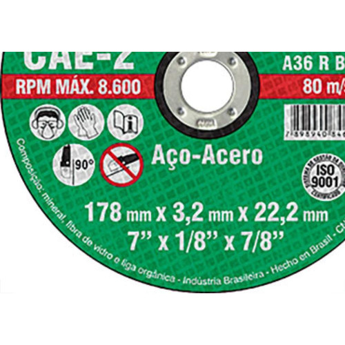 Disco Corte Itambe Ferro 10X 5/8 Cae-2T