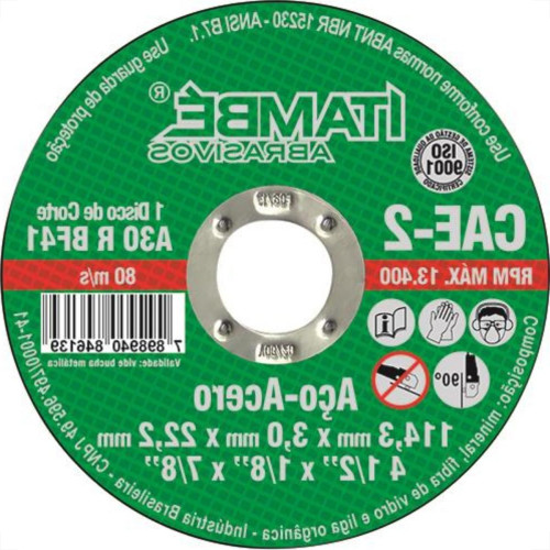 Disco Corte Itambe Ferro 4.1/2X7/8 2T - Kit C/10 Unidades