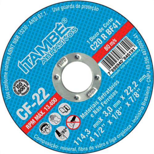 Disco Corte Itambe Refr 4.1/2X7/8 Cf22