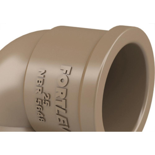 Cotovelo Fortlev PVC Liso Liso 1X90 Marrom - Kit C/25 Unidades