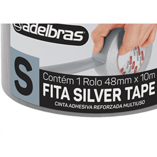 Fita Silver Tape Adelbras Cinza 48Mmx10M