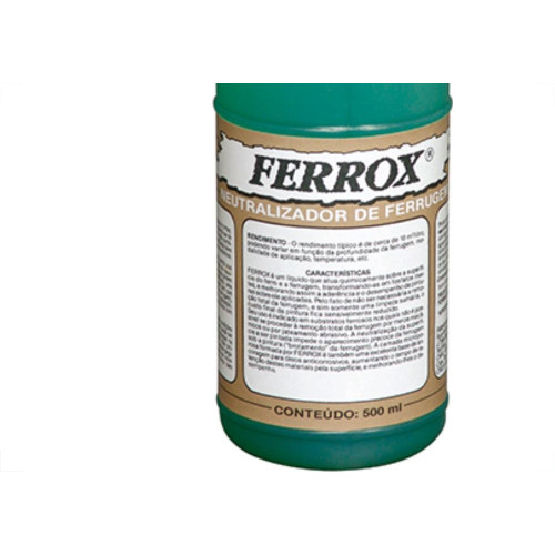 Removedor Neutralizador Convertedor. Ferrugem Ferrox 1/2 Litro