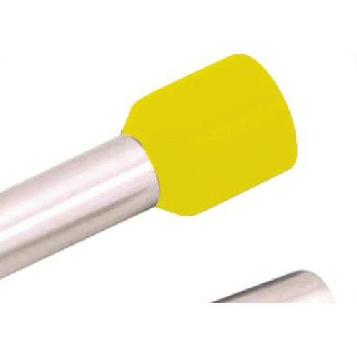 Terminal Pre-Isol Ilhos Tub E25-16 Amarelo - Kit C/100 Unidades