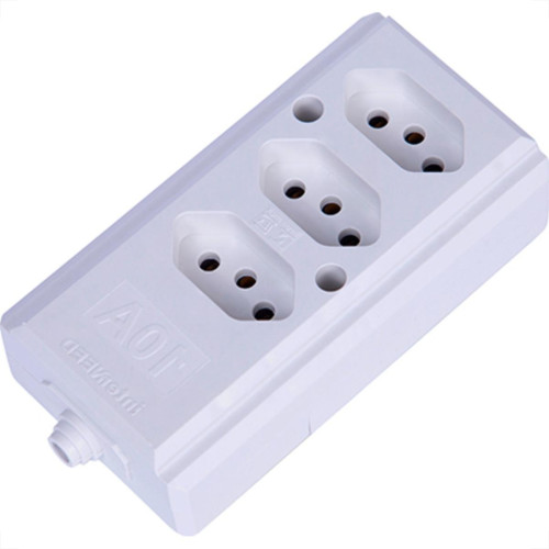Tomada Barra Intern.B Tripla 2P+T10A Branco