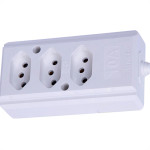 Tomada Barra Intern.B Tripla 2P+T10A Branco