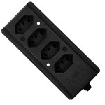 Tomada Barra Intern.Quadrupla 2Polos+T 20A Preto