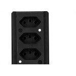 Tomada Barra Intern.Quadrupla 2Polos+T 20A Preto