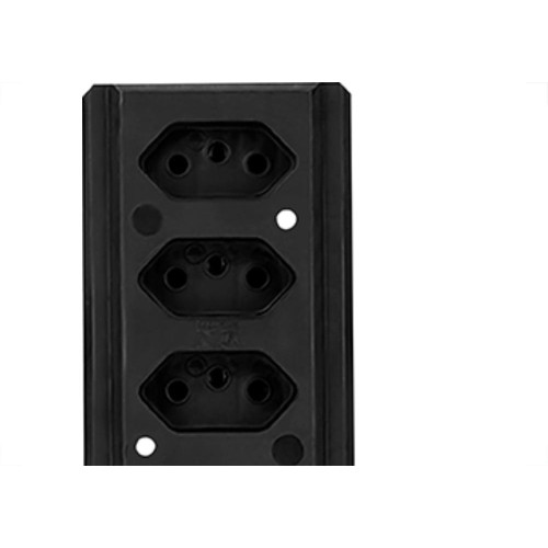 Tomada Barra Intern.Quadrupla 2Polos+T 20A Preto