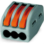 Conector Wago 3P 08 4,0M 32A 222-413 - Kit C/50 Unidades