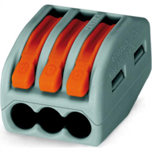 Conector Wago 3P 08 4,0M 32A 222-413 - Kit C/50 Unidades