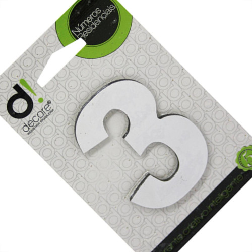 Numero Alum Espelhado Apto 3 Decore 7Cm