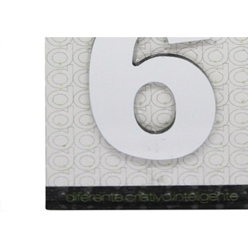 Numero Alum Espelhado Apto 6 Decore 7Cm