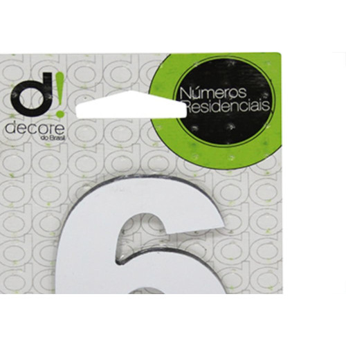 Numero Alum Espelhado Apto 6 Decore 7Cm