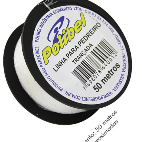 Linha Pedreiro Polibel Trançada C/ 50Mt - Kit C/12 Unidades