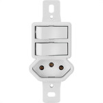 Kit C/2 - Conjunto Radial Pollar 1901130 2Pp 1Tomada 10A S/P