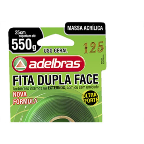 Fita Dupla-Face Adelbras F.Pro Verde 12Mmx2