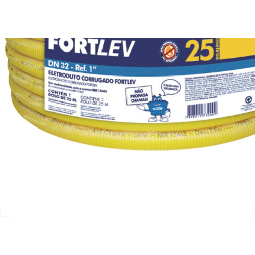 Conduite Corrugado Amarelo.Fortlev 1 Rl/25