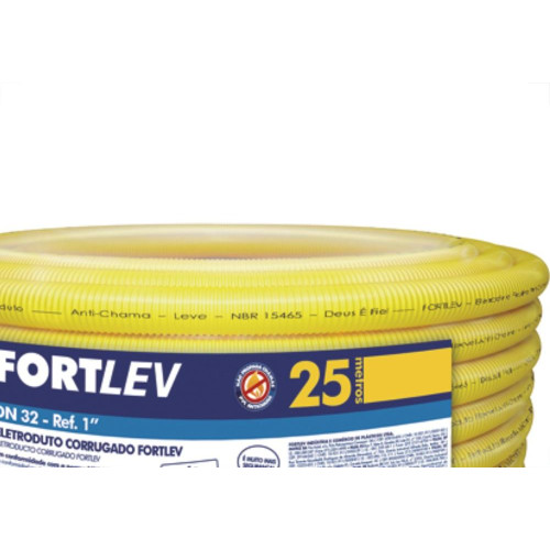 Conduite Corrugado Amarelo.Fortlev 1 Rl/25
