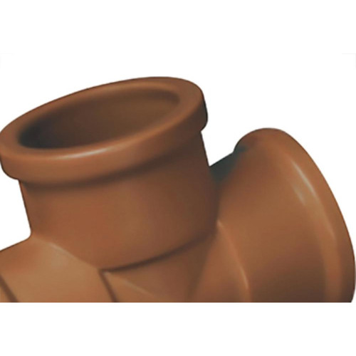 Tee Corr Plastik Lll D 1.1/4 Marrom - Kit C/10 Unidades
